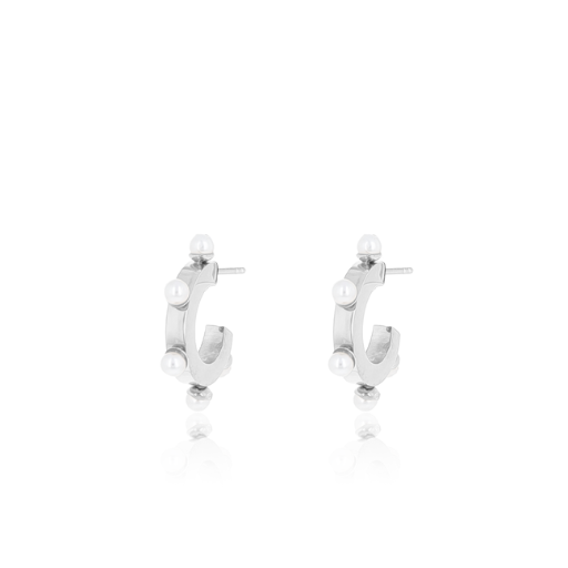 Silver earrings with pearls - Small