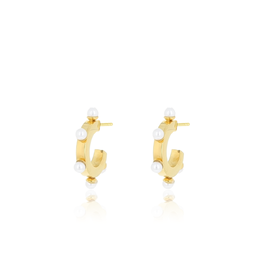 Gold earrings with pearls - Small