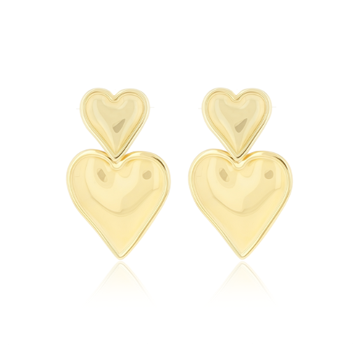 Gold stud heart earrings