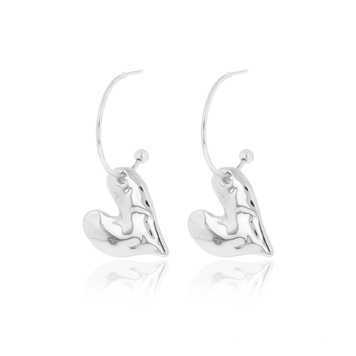 Silver earrings with heart