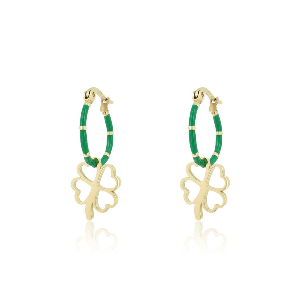 Clover hoop deals earrings